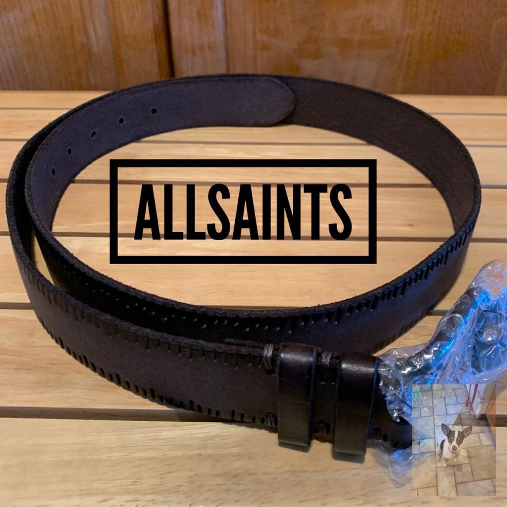 AllSaints Women’s Brown Leather Belt, Sz 42
